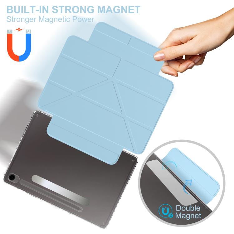 For Samsung Galaxy Tab S9/S10/S10 FE/S10 Lite Detachable Backshell Folding Holder Smart Tablet Leather Case