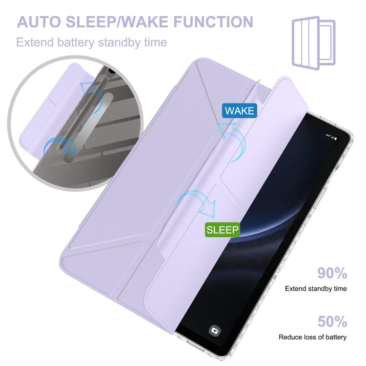 For Samsung Galaxy Tab S9/S10/S10 FE/S10 Lite Detachable Backshell Folding Holder Smart Tablet Leather Case