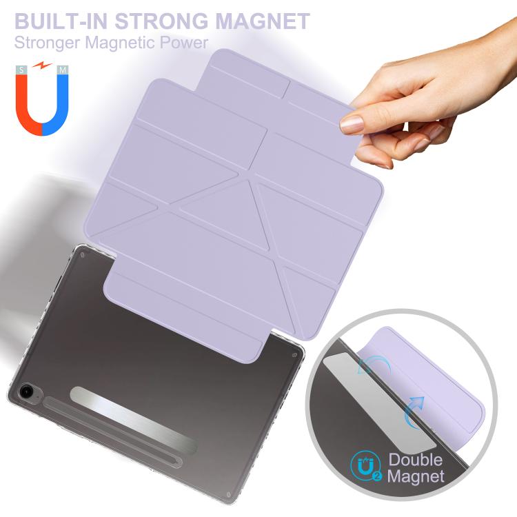 For Samsung Galaxy Tab S9/S10/S10 FE/S10 Lite Detachable Backshell Folding Holder Smart Tablet Leather Case