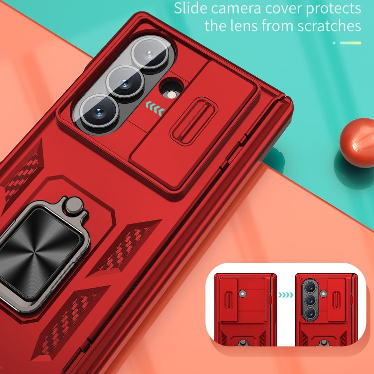 For Samsung Galaxy Z Fold7 5G Kalebol Sliding Window Hinge Phone Case with Ring Stand