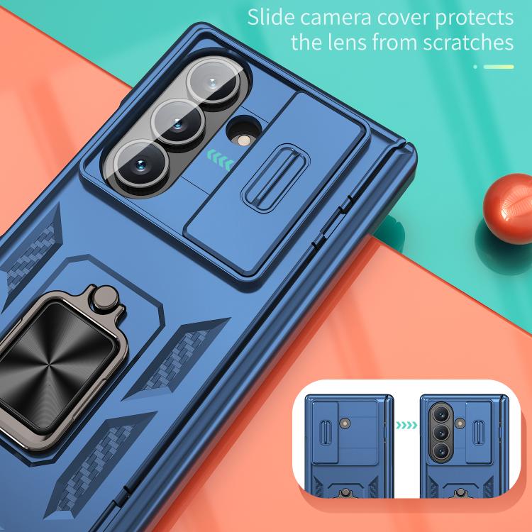 For Samsung Galaxy Z Fold7 5G Kalebol Sliding Window Hinge Phone Case with Ring Stand