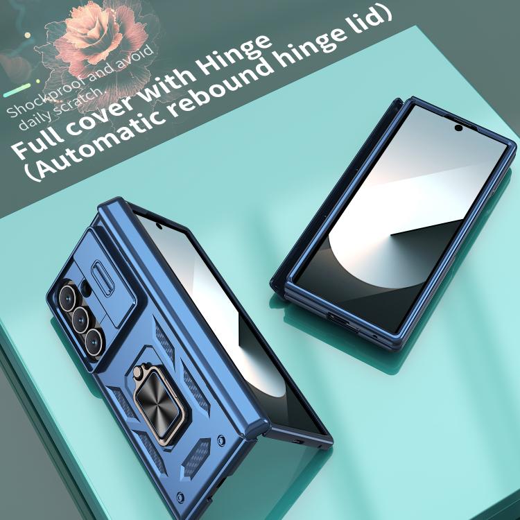 For Samsung Galaxy Z Fold7 5G Kalebol Sliding Window Hinge Phone Case with Ring Stand