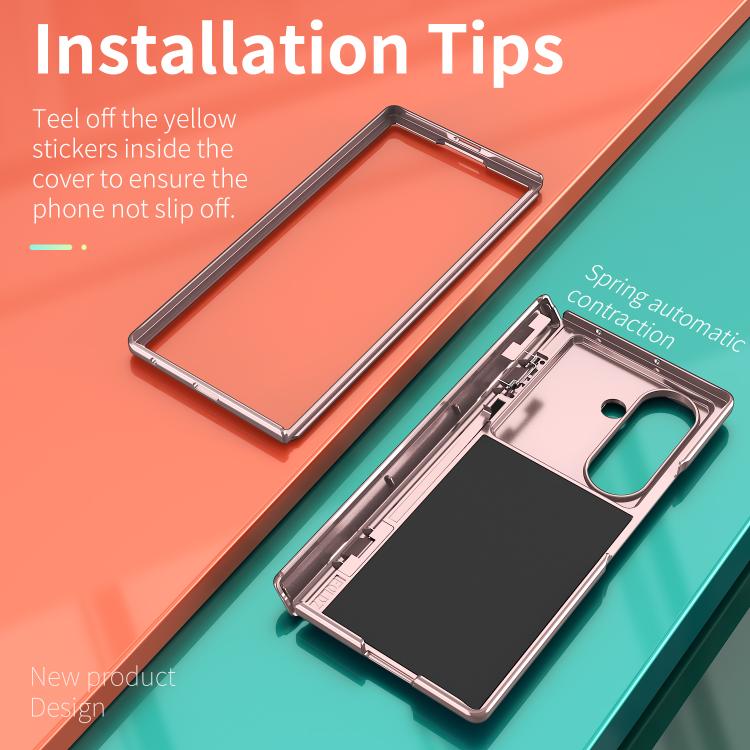 For Samsung Galaxy Z Fold7 5G Kalebol Sliding Window Hinge Phone Case with Ring Stand
