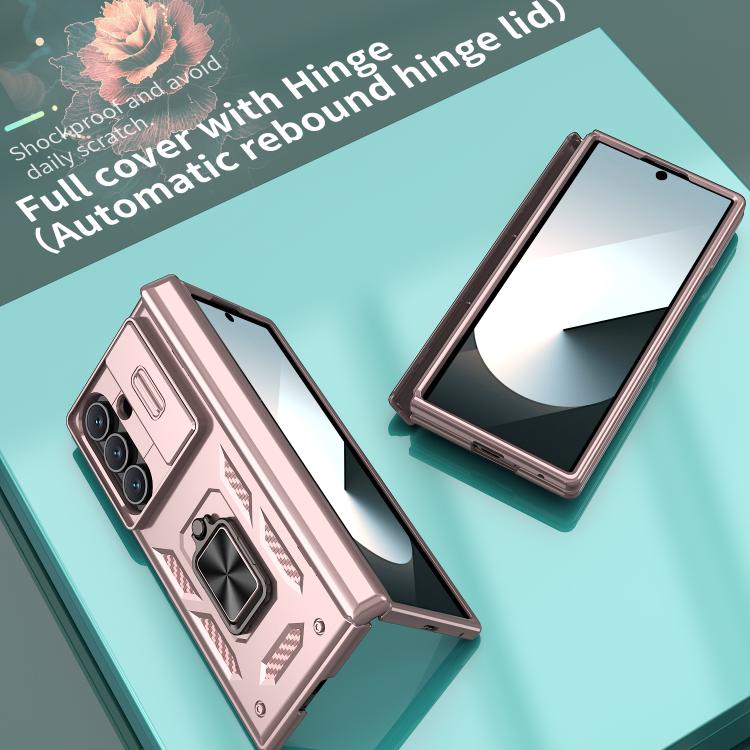 For Samsung Galaxy Z Fold7 5G Kalebol Sliding Window Hinge Phone Case with Ring Stand