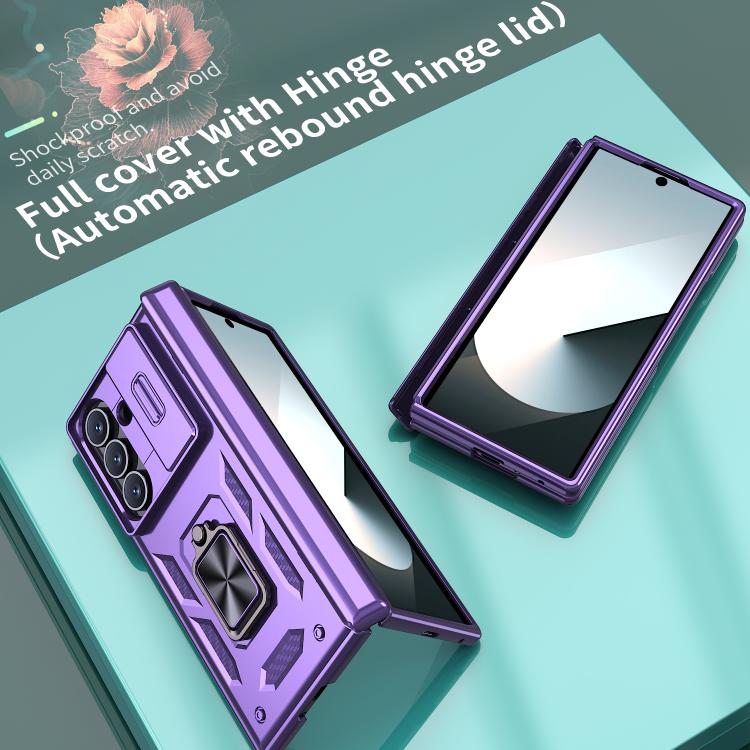 For Samsung Galaxy Z Fold7 5G Kalebol Sliding Window Hinge Phone Case with Ring Stand