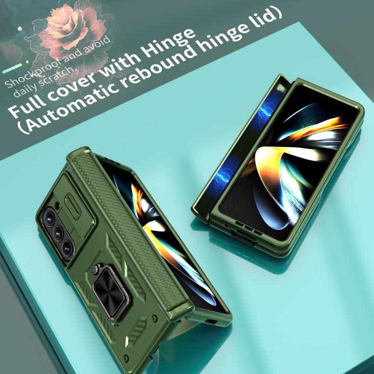 For Samsung Galaxy Z Fold6 5G Kalebol Sliding Window Hinge Phone Case with Ring Stand