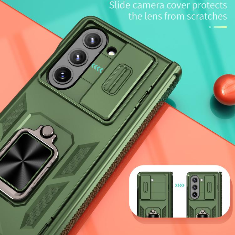 For Samsung Galaxy Z Fold5 5G Kalebol Sliding Window Hinge Phone Case with Ring Stand