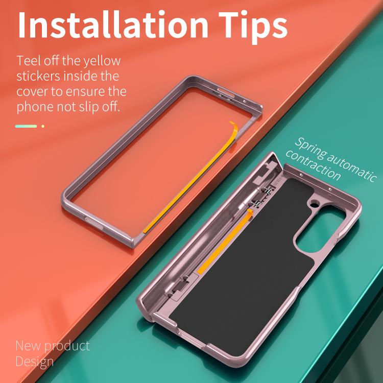 For Samsung Galaxy Z Fold5 5G Kalebol Sliding Window Hinge Phone Case with Ring Stand