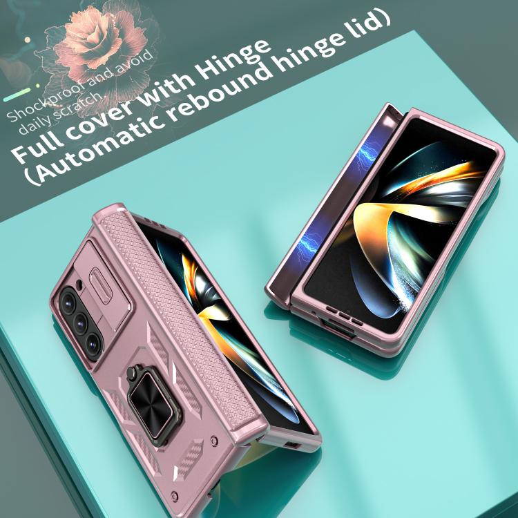 For Samsung Galaxy Z Fold5 5G Kalebol Sliding Window Hinge Phone Case with Ring Stand