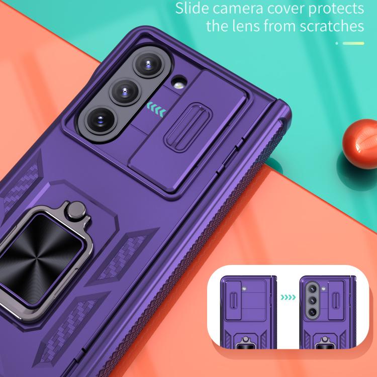 For Samsung Galaxy Z Fold5 5G Kalebol Sliding Window Hinge Phone Case with Ring Stand