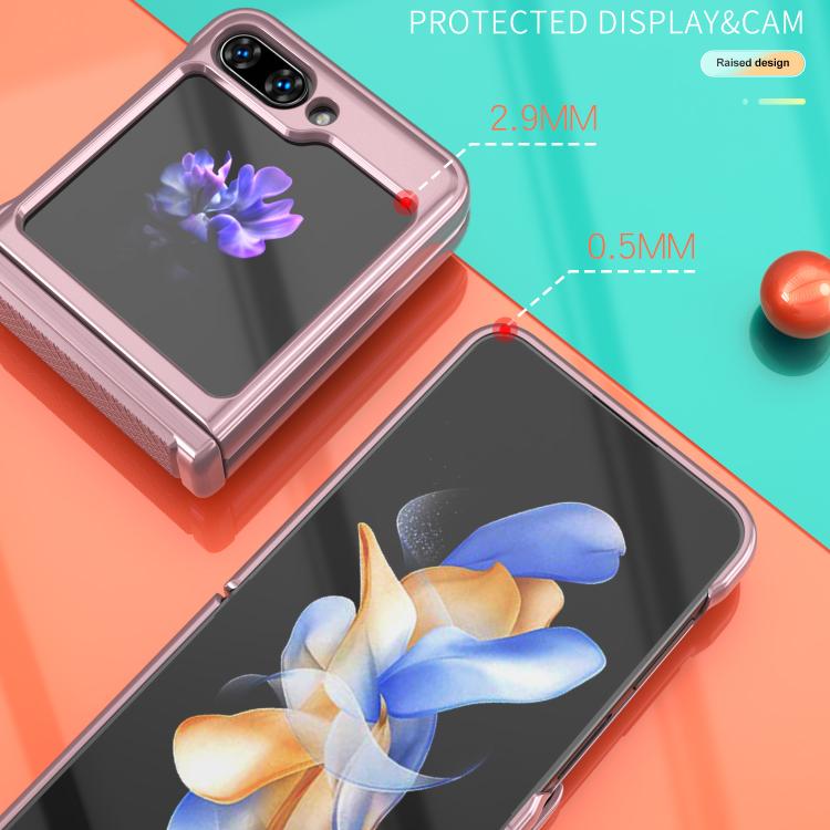 For Samsung Galaxy Z Flip5 5G Kalebol Sliding Window Hinge Phone Case with Ring Stand