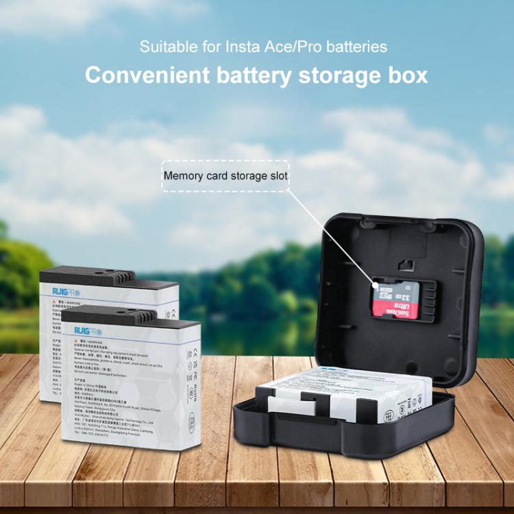 For Insta360 Ace / Ace Pro Battery & Memory Card Storage Box - Black