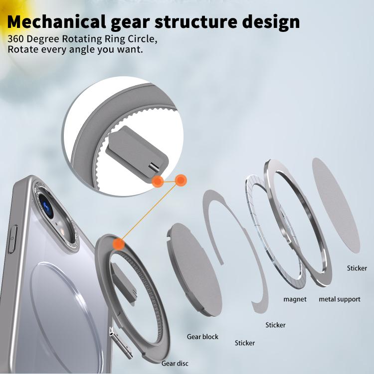For iPhone 17e / 16e Kalebol 360-degree Rotating MagSafe Magnetic Holder Phone Case