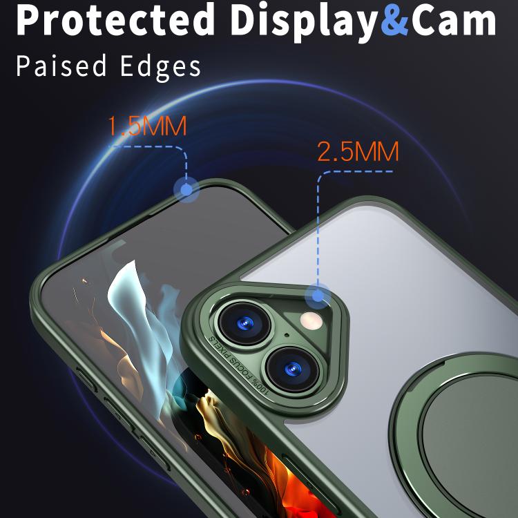 For iPhone 16 Plus Kalebol 360-degree Rotating MagSafe Magnetic Holder Phone Case