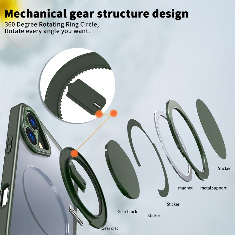 For iPhone 16 Plus Kalebol 360-degree Rotating MagSafe Magnetic Holder Phone Case