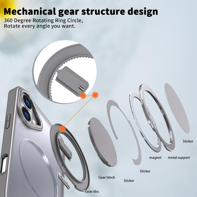 For iPhone 16 Plus Kalebol 360-degree Rotating MagSafe Magnetic Holder Phone Case
