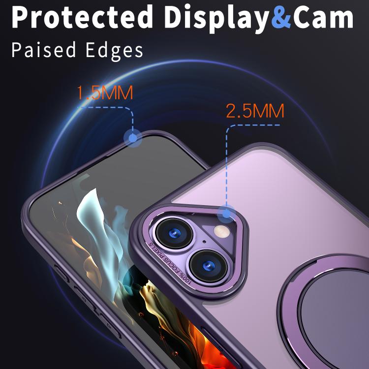 For iPhone 16 Plus Kalebol 360-degree Rotating MagSafe Magnetic Holder Phone Case