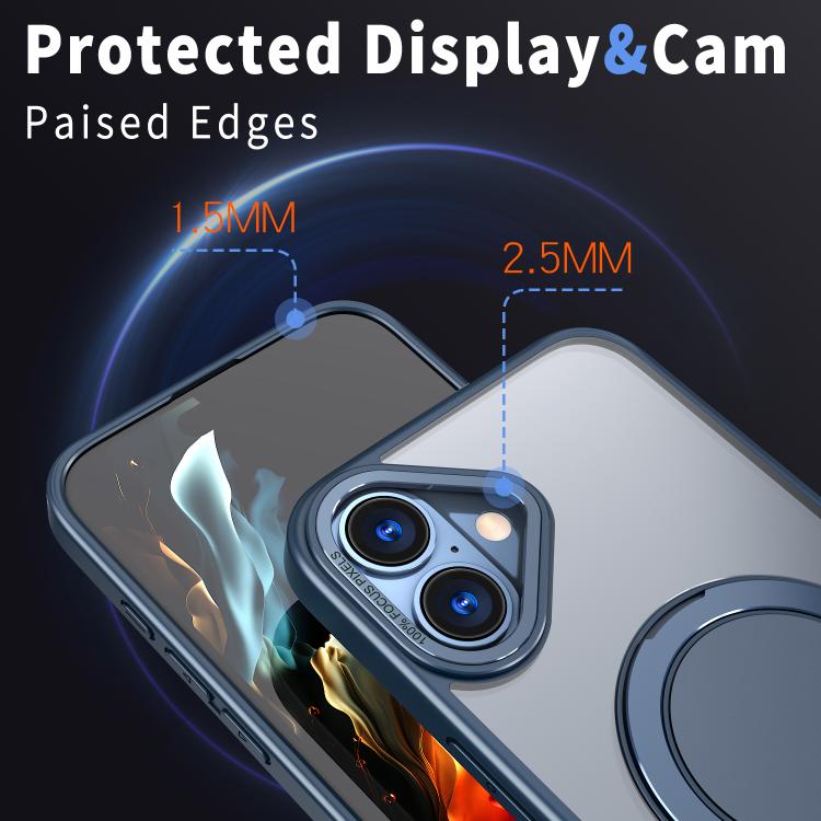 For iPhone 16 Plus Kalebol 360-degree Rotating MagSafe Magnetic Holder Phone Case