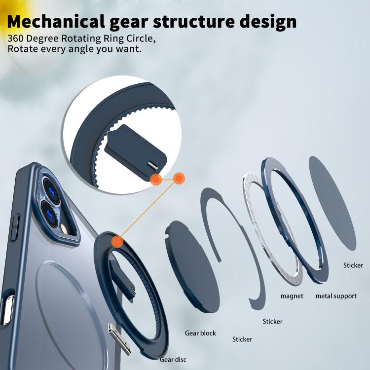 For iPhone 16 Plus Kalebol 360-degree Rotating MagSafe Magnetic Holder Phone Case