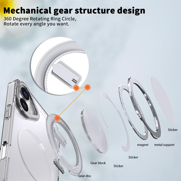 For iPhone 16 Plus Kalebol 360-degree Rotating MagSafe Magnetic Holder Phone Case