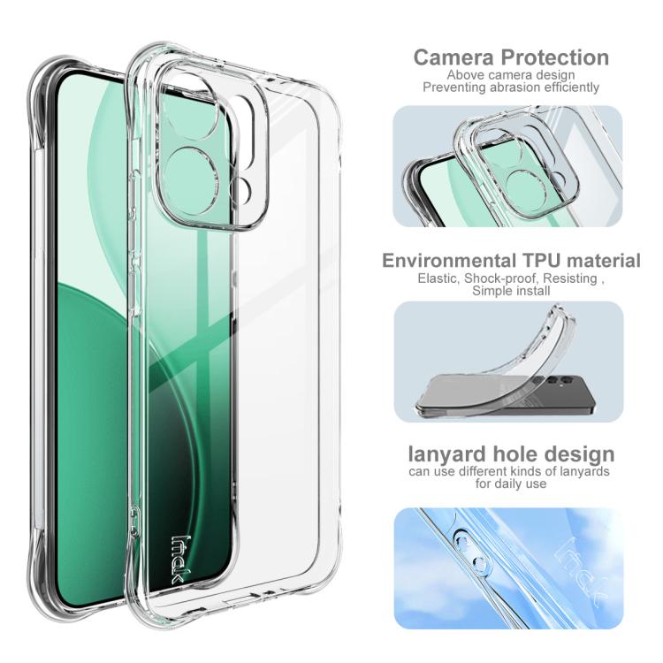 For OPPO Reno14 Global imak Shockproof Airbag TPU Phone Case - Transparent