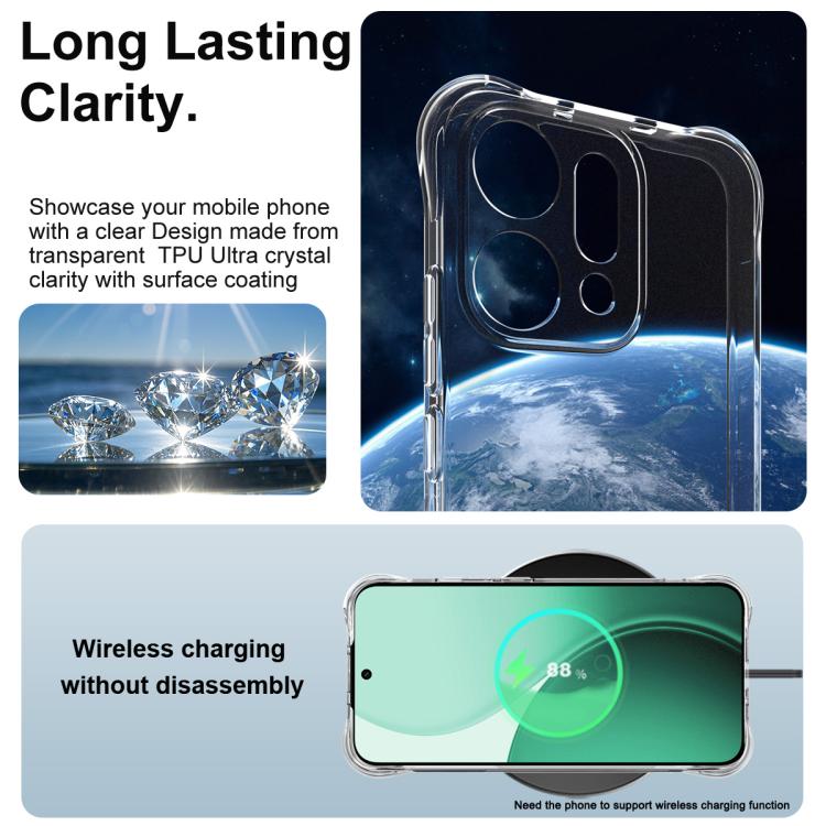 For OPPO Reno14 Global imak Shockproof Airbag TPU Phone Case - Transparent