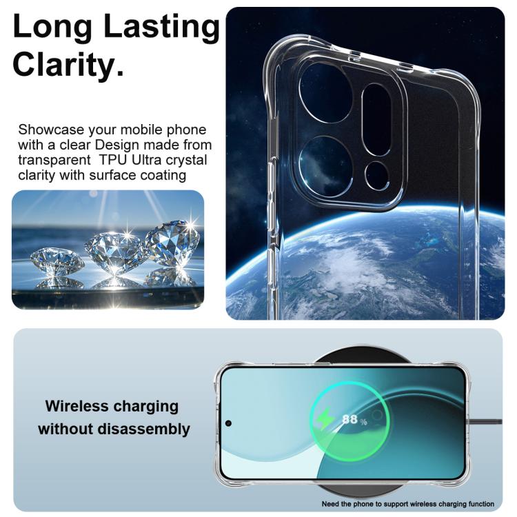 For OPPO Reno14 Pro Global imak Shockproof Airbag TPU Phone Case - Transparent