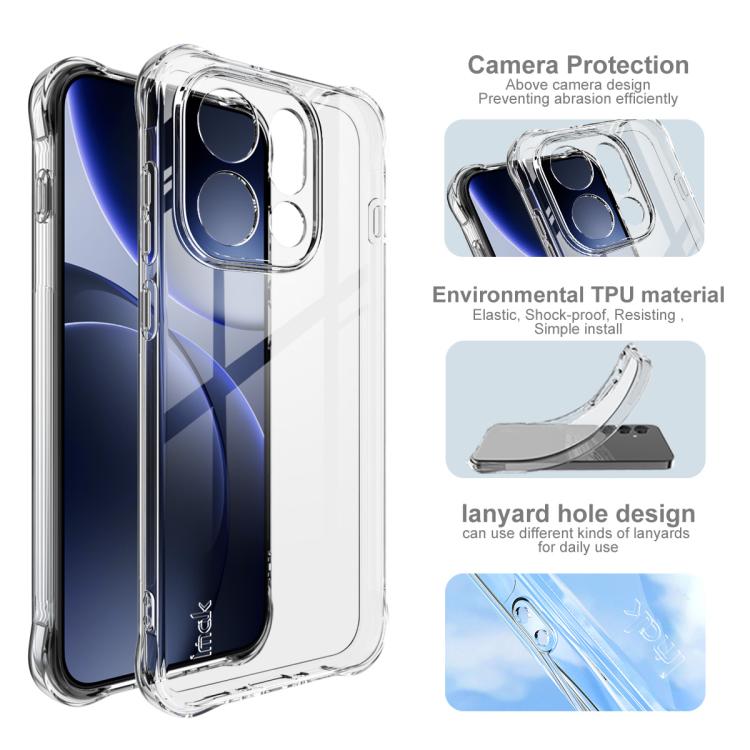 For OPPO Find X9 imak Shockproof Airbag TPU Phone Case - Transparent