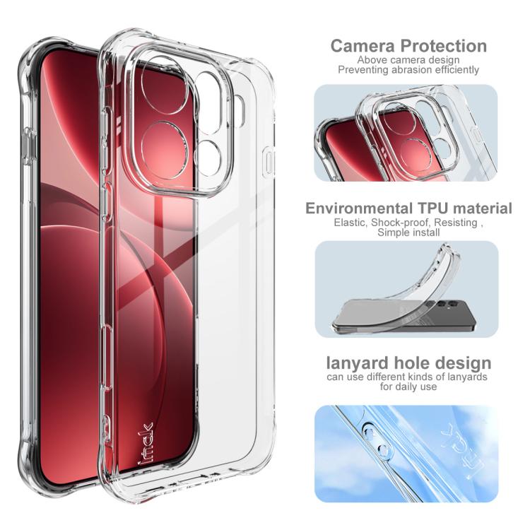 For OPPO Find X9 Pro imak Shockproof Airbag TPU Phone Case - Transparent