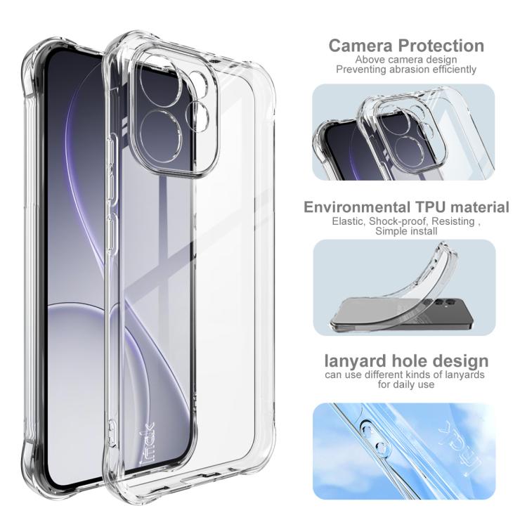 For OPPO Reno15 F 5G Global imak Shockproof Airbag TPU Phone Case - Transparent