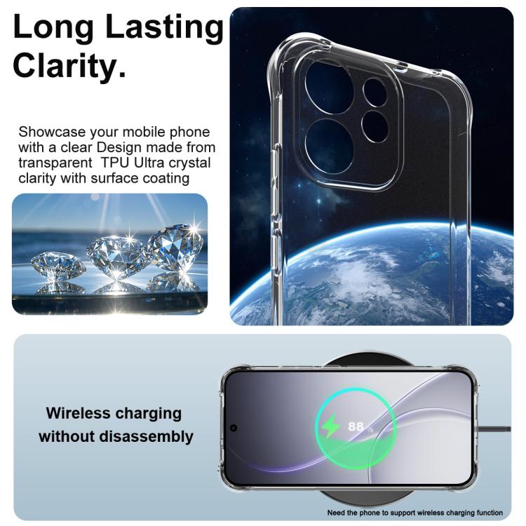 For OPPO Reno15 F 5G Global imak Shockproof Airbag TPU Phone Case - Transparent