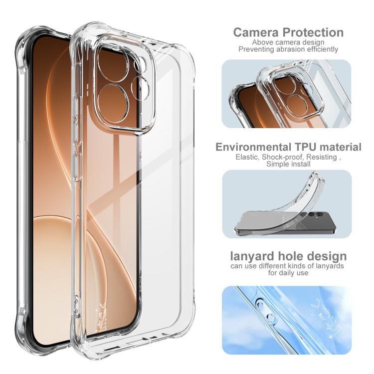 For OPPO Reno15 Pro 5G Global imak Shockproof Airbag TPU Phone Case - Transparent