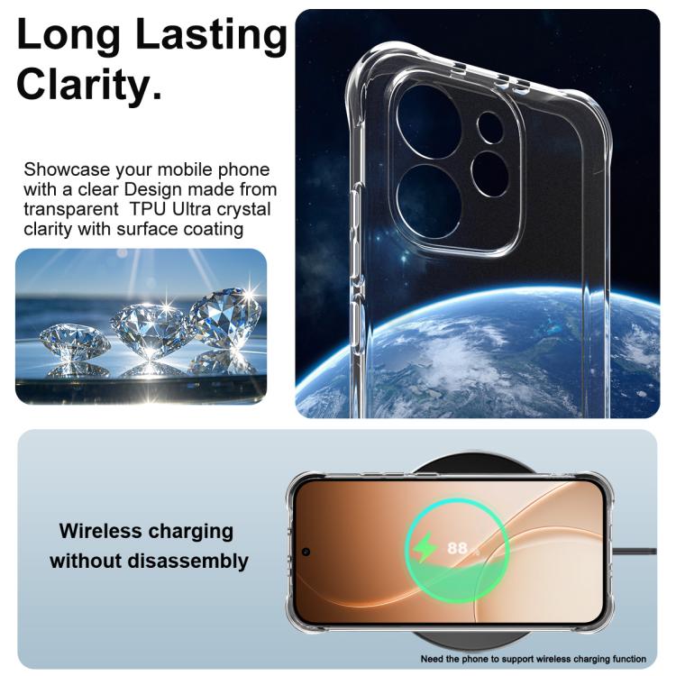 For OPPO Reno15 Pro 5G Global imak Shockproof Airbag TPU Phone Case - Transparent