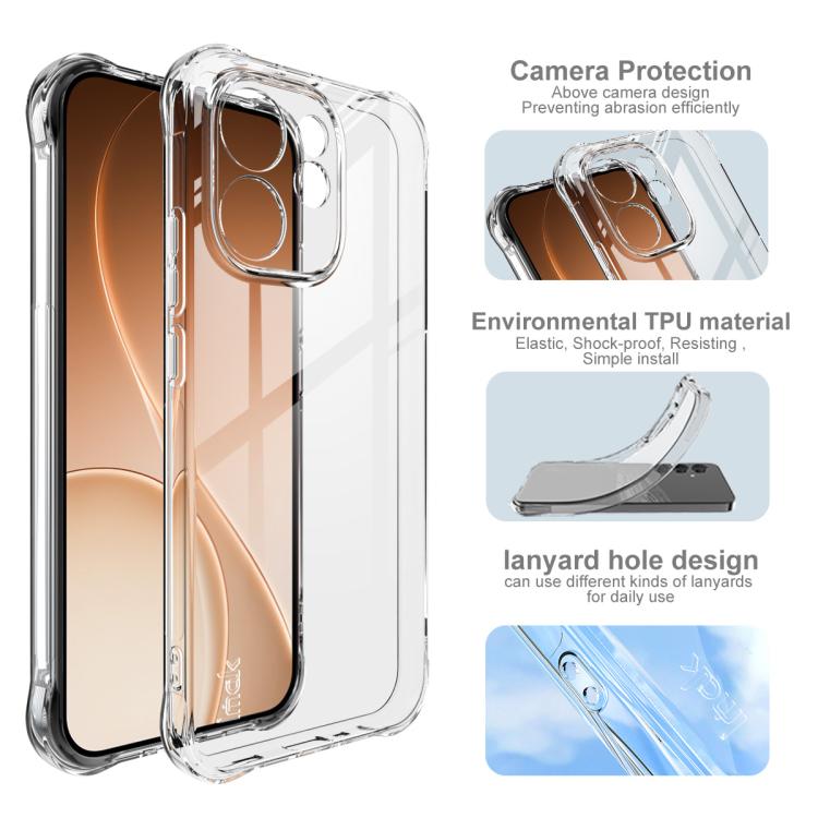 For OPPO Reno15 Pro Max 5G Global imak Shockproof Airbag TPU Phone Case - Transparent