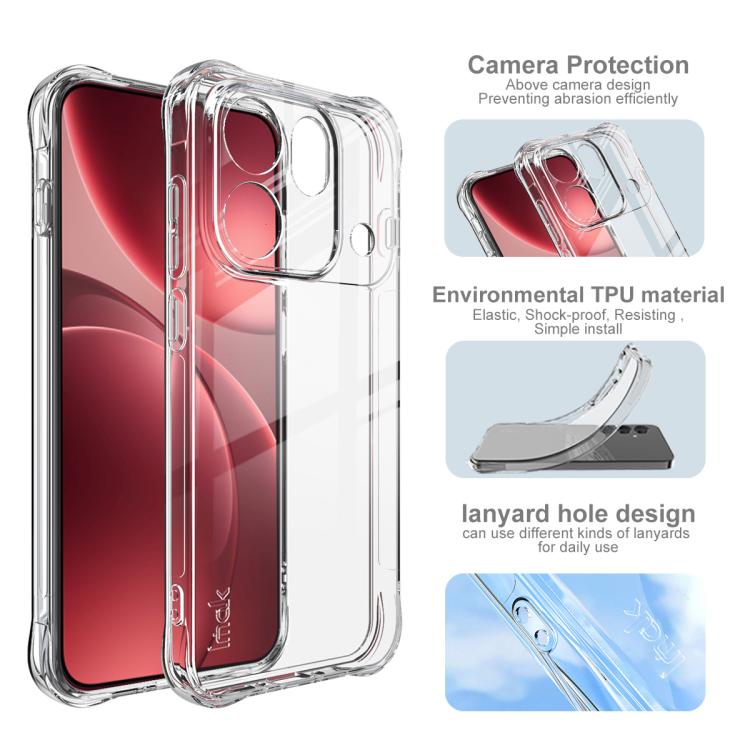 For OPPO Find X9s Pro 5G imak Shockproof Airbag TPU Phone Case - Transparent
