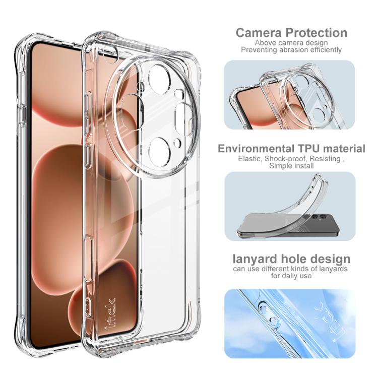 For OPPO Find X9 Ultra imak Shockproof Airbag TPU Phone Case - Transparent