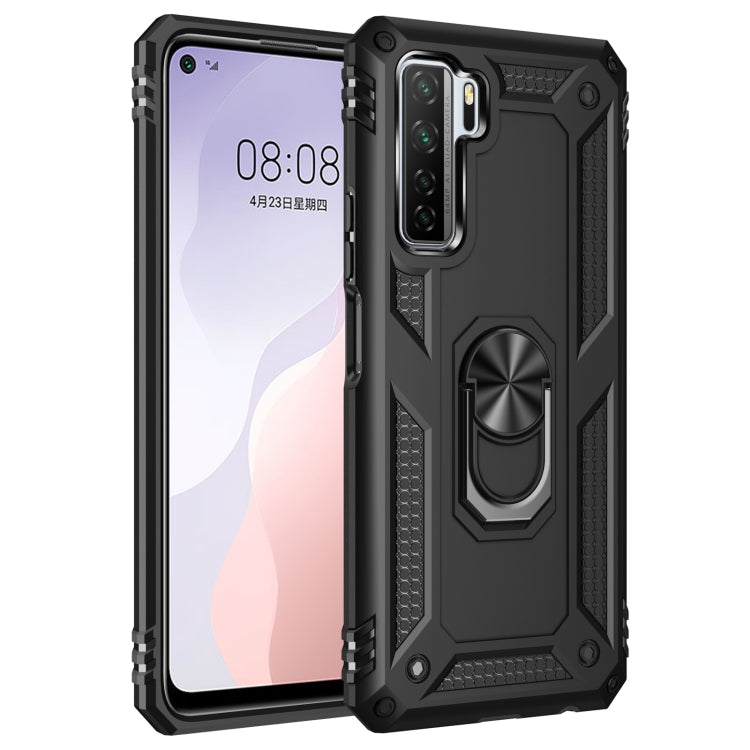 For Huawei P40 Lite 5G Shockproof TPU + PC Protective Case with 360 Degree Rotating Holder
