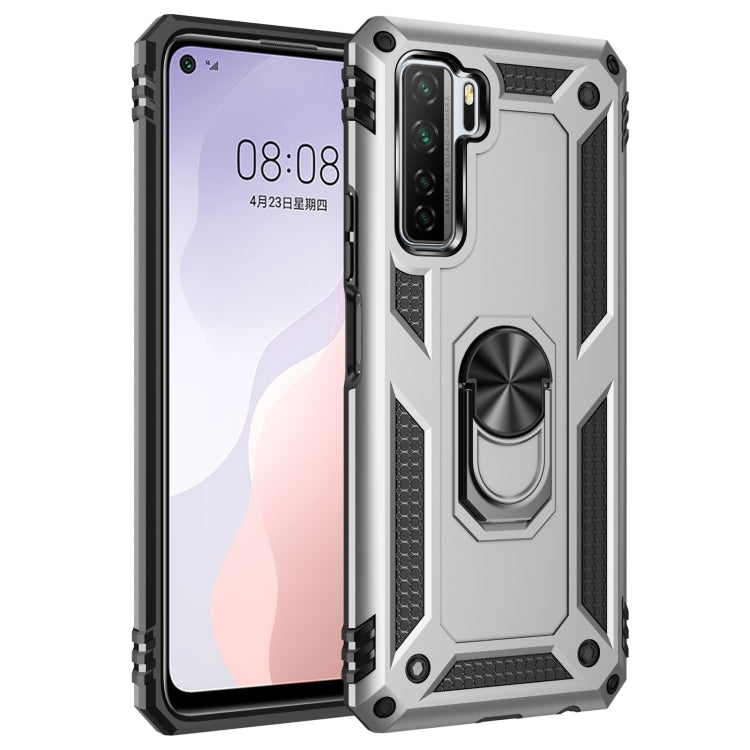 For Huawei P40 Lite 5G Shockproof TPU + PC Protective Case with 360 Degree Rotating Holder