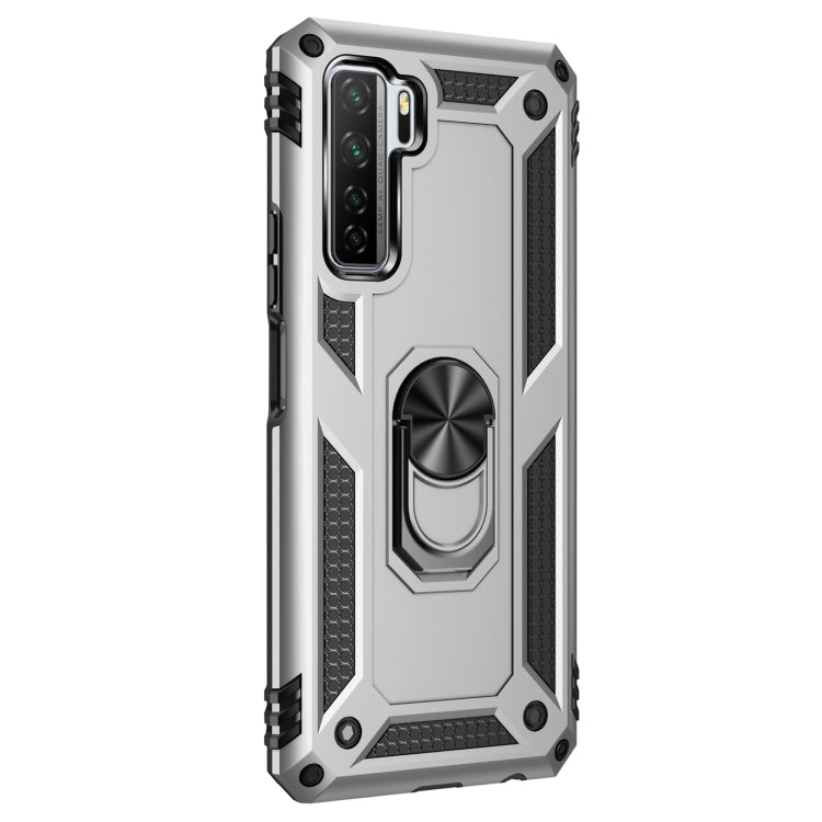 For Huawei P40 Lite 5G Shockproof TPU + PC Protective Case with 360 Degree Rotating Holder