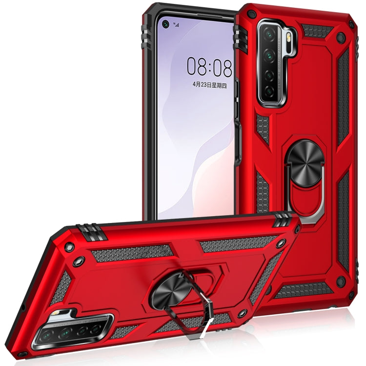 For Huawei P40 Lite 5G Shockproof TPU + PC Protective Case with 360 Degree Rotating Holder
