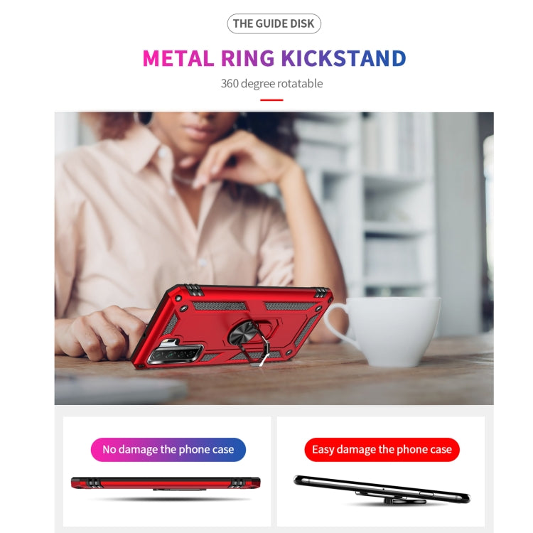 For Huawei P40 Lite 5G Shockproof TPU + PC Protective Case with 360 Degree Rotating Holder