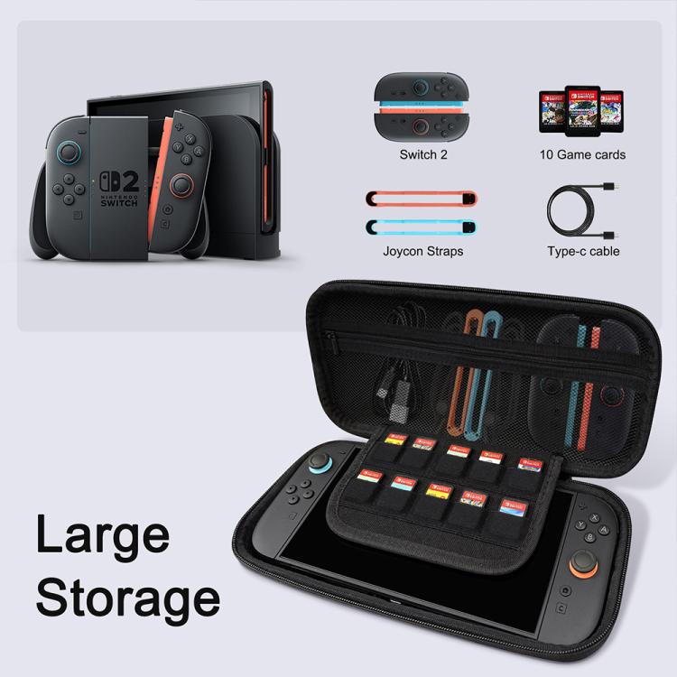 For Nintendo Switch 2 YOOPEO YP116 Game Console EVA Storage Bag - Black