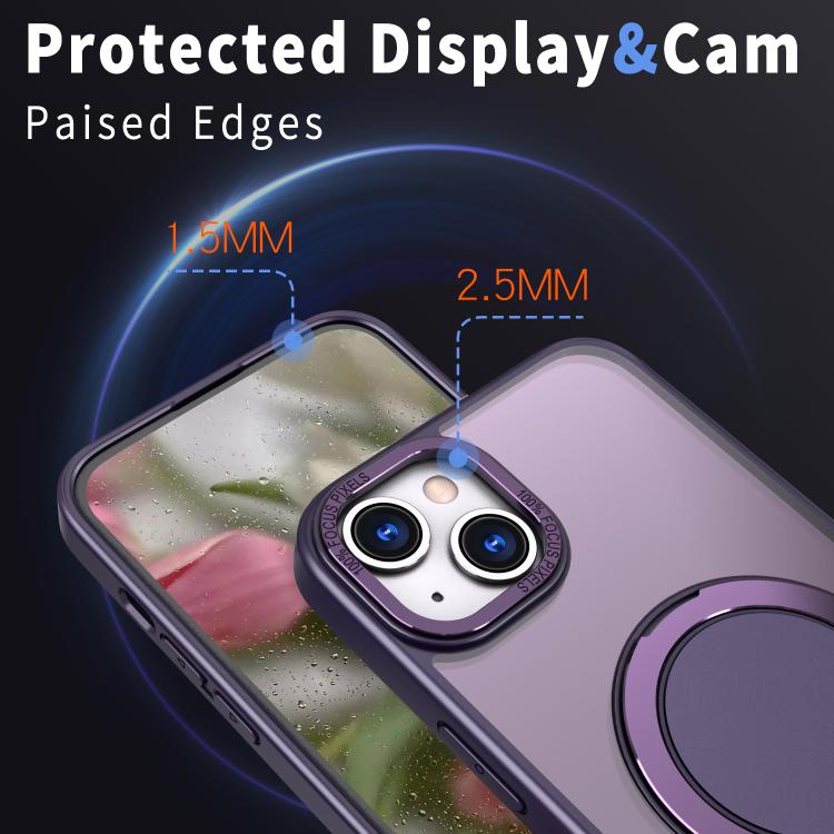 For iPhone 14 Plus Kalebol 360-degree Rotating MagSafe Magnetic Holder Phone Case