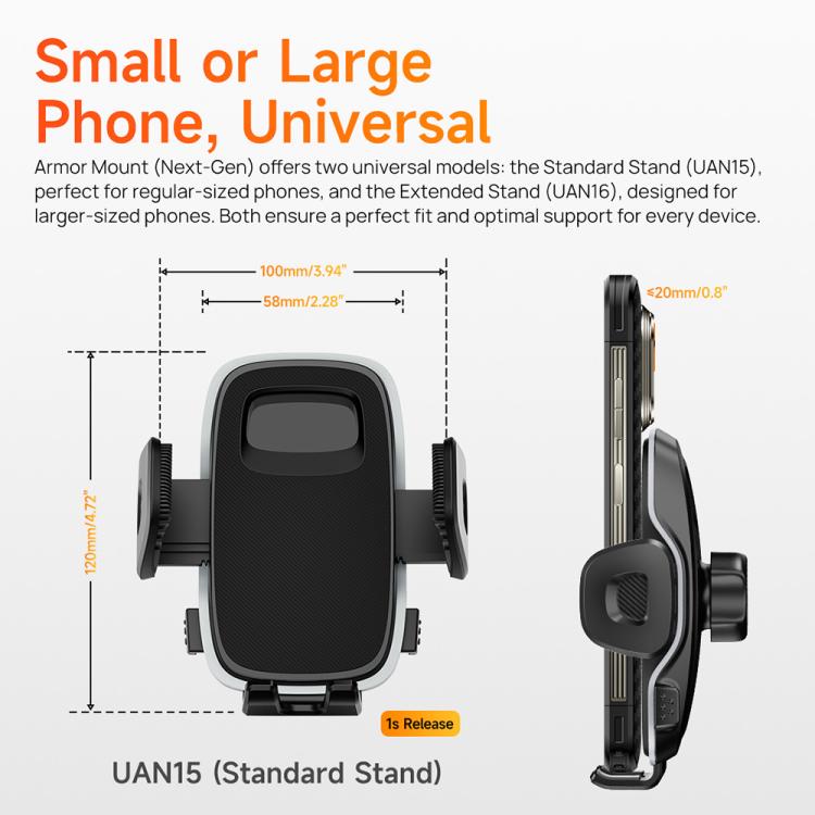 Ulefone UAN15 Armor Mount Car / Desk Phone Holder, Standard Model - Black