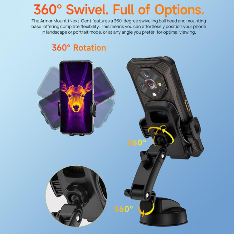 Ulefone UAN15 Armor Mount Car / Desk Phone Holder, Standard Model - Black