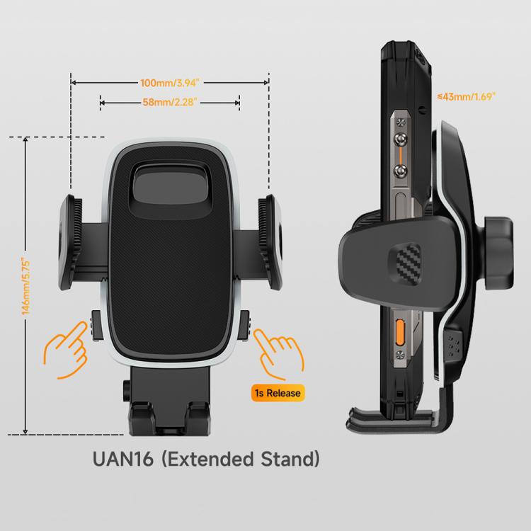 Ulefone UAN16 Armor Mount Car / Desk Phone Holder, Enhanced Model - Black