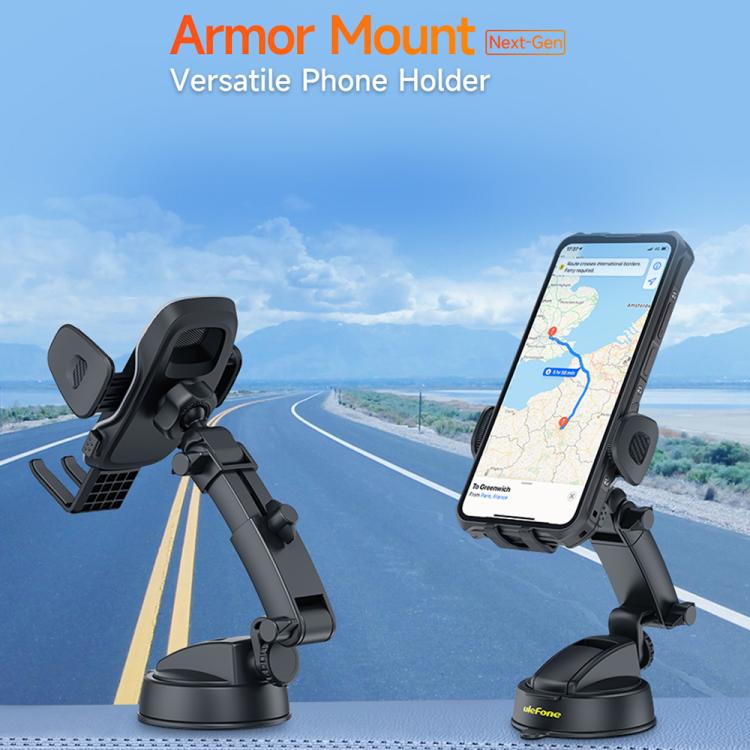 Ulefone UAN16 Armor Mount Car / Desk Phone Holder, Enhanced Model - Black