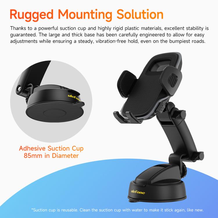 Ulefone UAN16 Armor Mount Car / Desk Phone Holder, Enhanced Model - Black