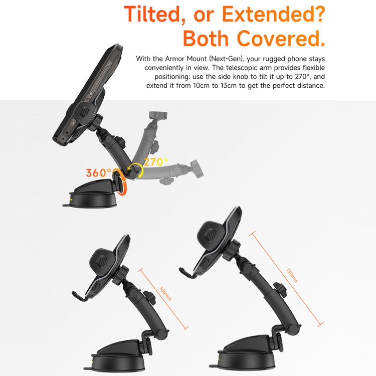Ulefone UAN16 Armor Mount Car / Desk Phone Holder, Enhanced Model - Black