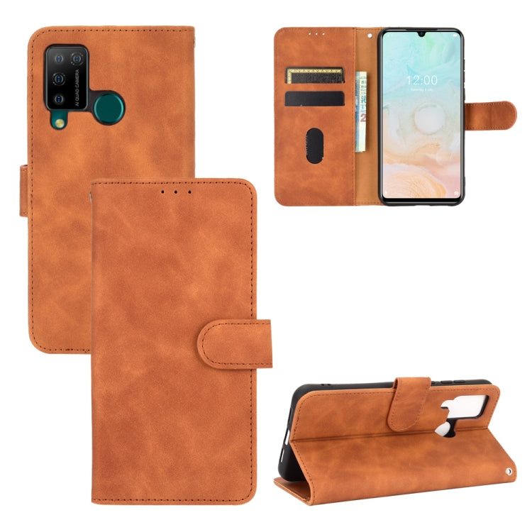 For DOOGEE N20 Pro Solid Color Skin Feel Magnetic Buckle Horizontal Flip Calf Texture PU Leather Case with Holder & Card Slots & Wallet